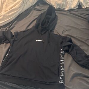 Nike Black Hoodie with Side Logo Accents